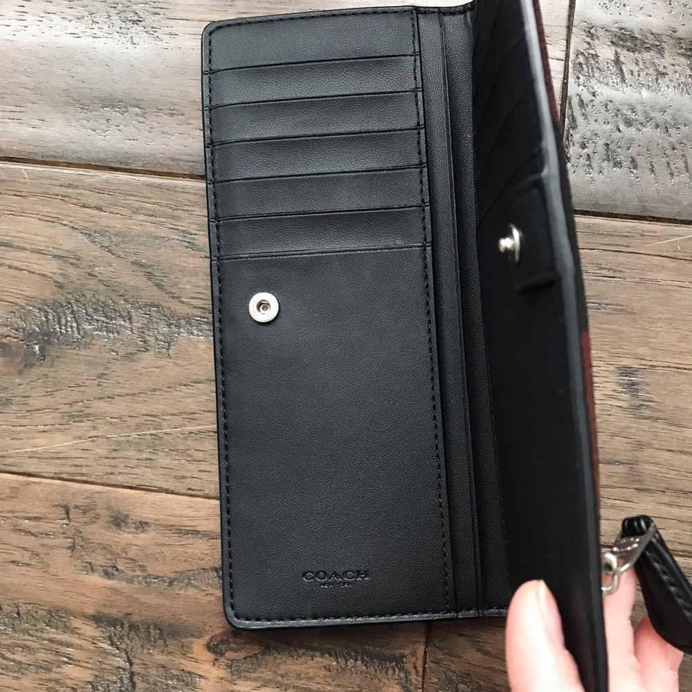 Coach Slim Snap Long Wallet, Buffalo Plaid Print, 7304 - Picture 7 of 12